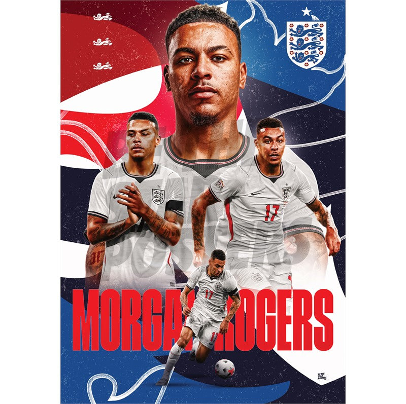 Morgan Rogers England 26/27 Home Action Poster