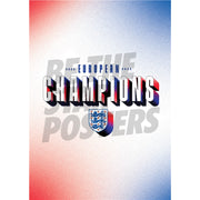 Lionesses European Champions Text Red White Blue Poster