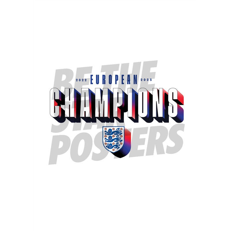 Lionesses European Champions Text White Poster