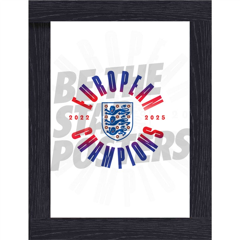 Lionesses European Champions 2025 White Poster