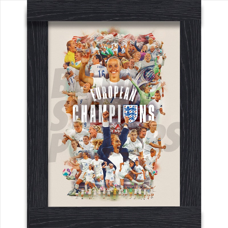 Lionesses European Champions Montage Poster
