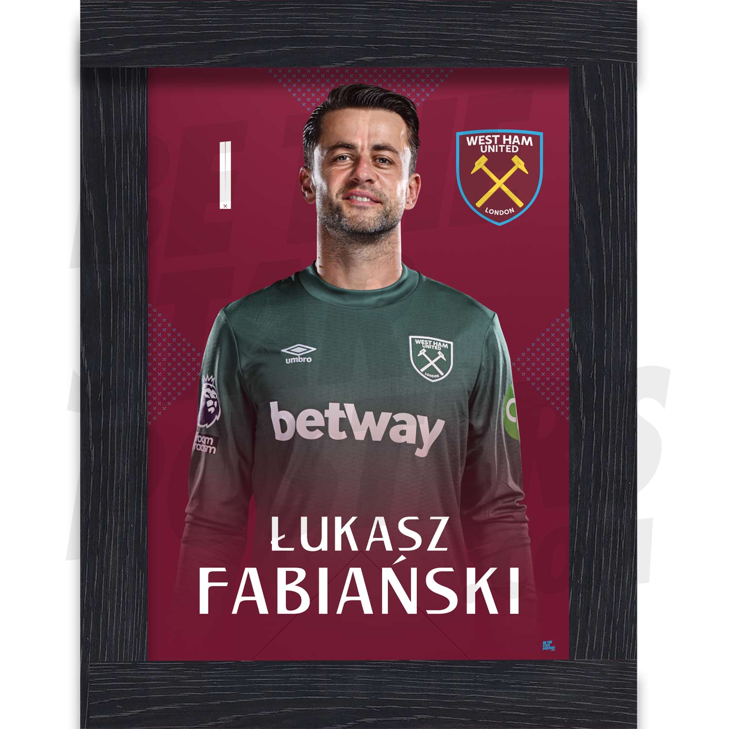 West Ham United FC Fabianski 24/25 Headshot Poster