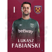 West Ham United FC Fabianski 24/25 Headshot Poster