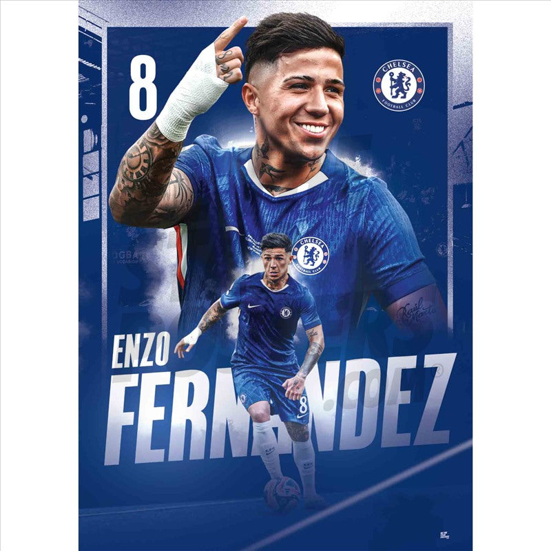 Chelsea FC Enzo Fernandez 25/26 Action Poster