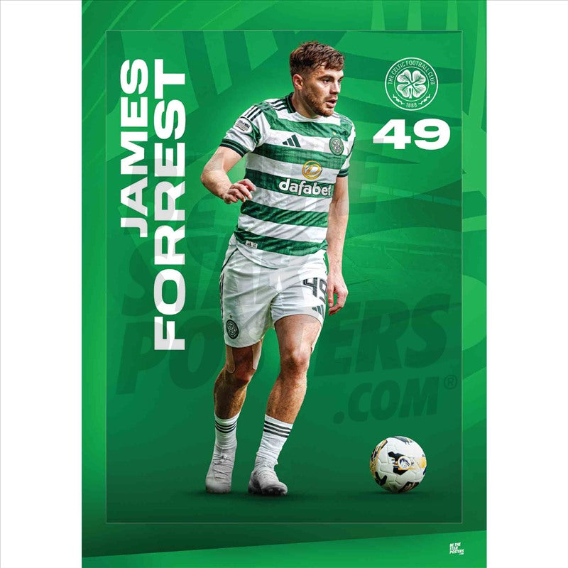 Celtic FC James Forrest 25/26 Action Poster