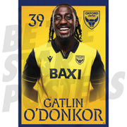 Oxford United FC Gatlin O'Donkor 25/26 Headshot Poster