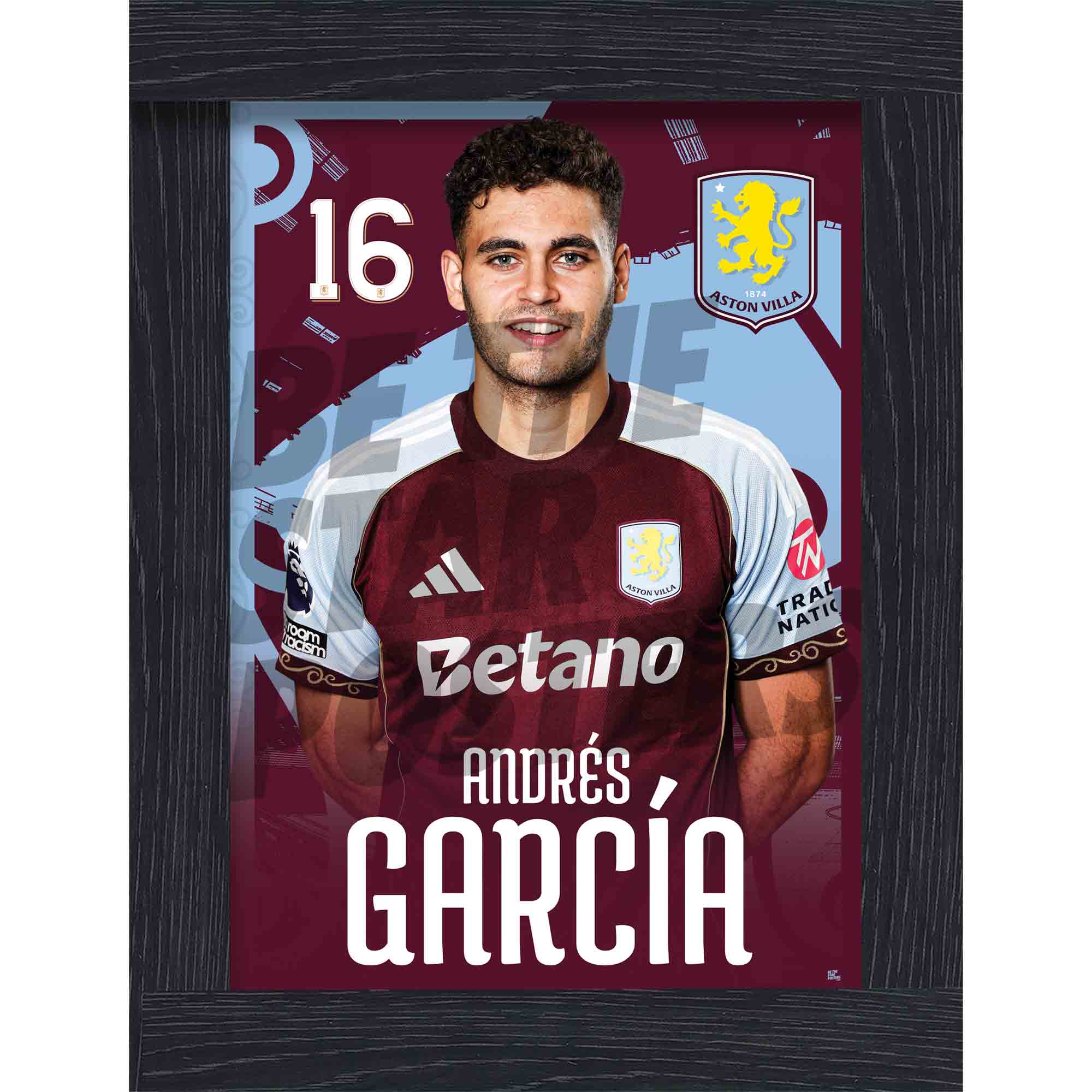 Aston Villa FC Andres Garcia 25/26 Headshot Poster