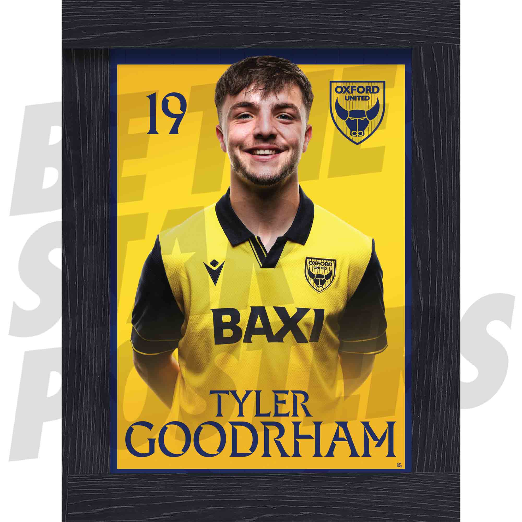 Oxford United FC Tyler Goodrham 25/26 Headshot Poster
