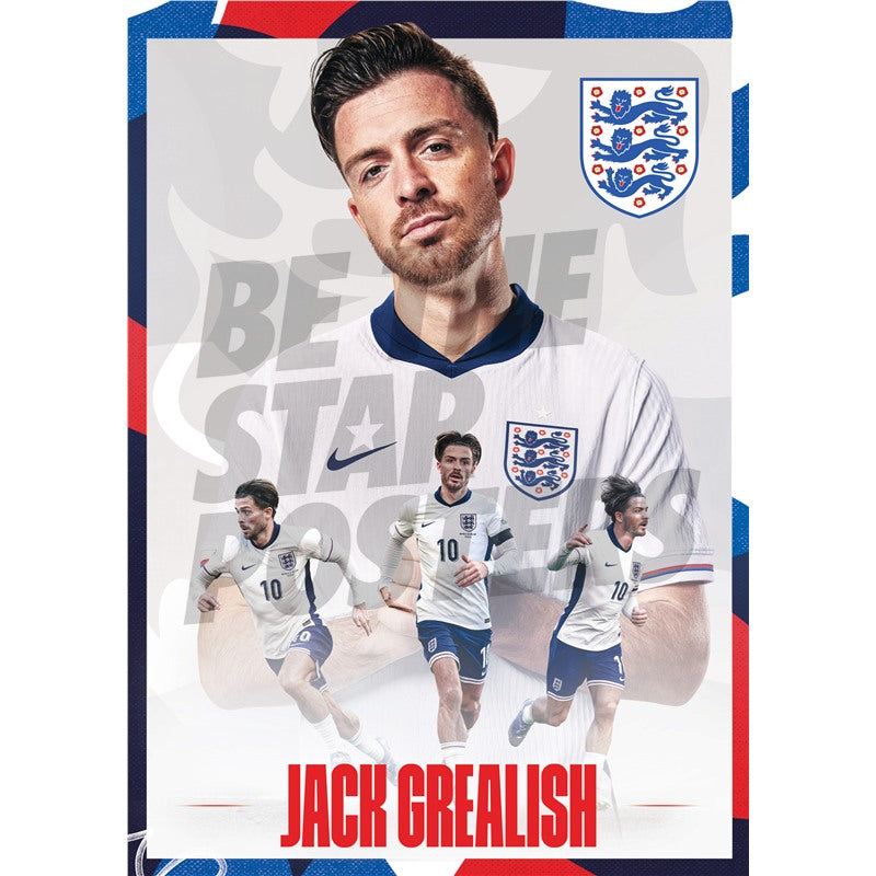 England Grealish 24/25 Action Poster