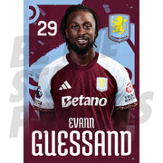 Aston Villa FC Evann Guessand 25/26 Headshot Poster
