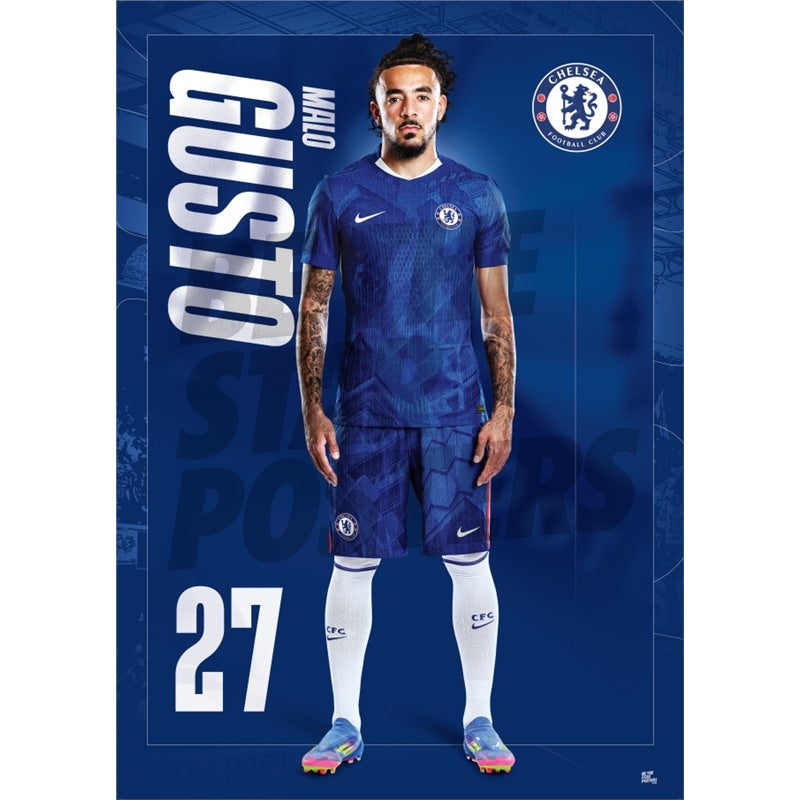 Chelsea FC Gusto 25/26 Headshot Poster