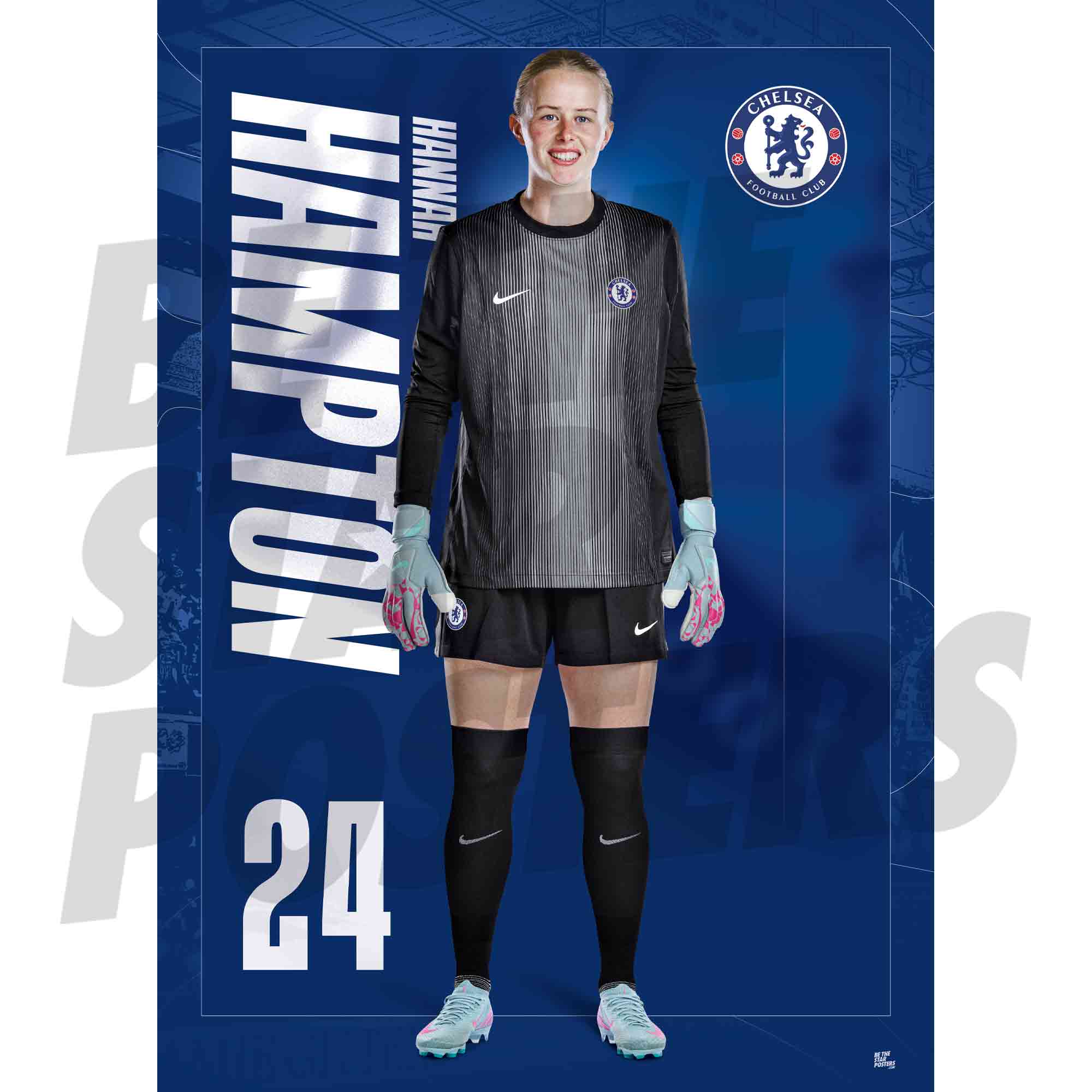 Chelsea Women FC Hannah Hampton 25/26 Headshot Poster