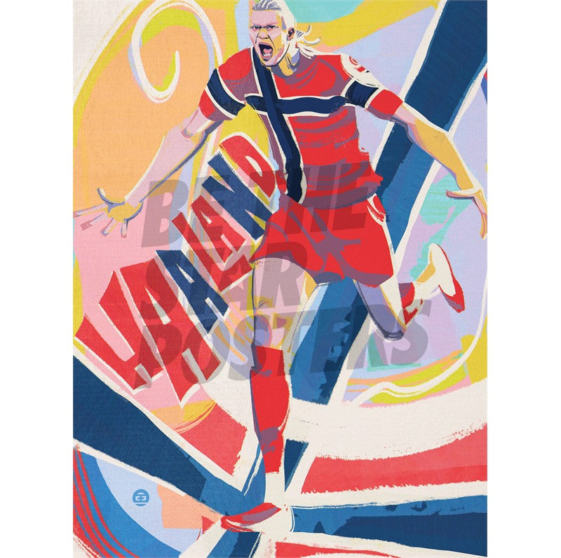 Erling Haaland Football Art Print