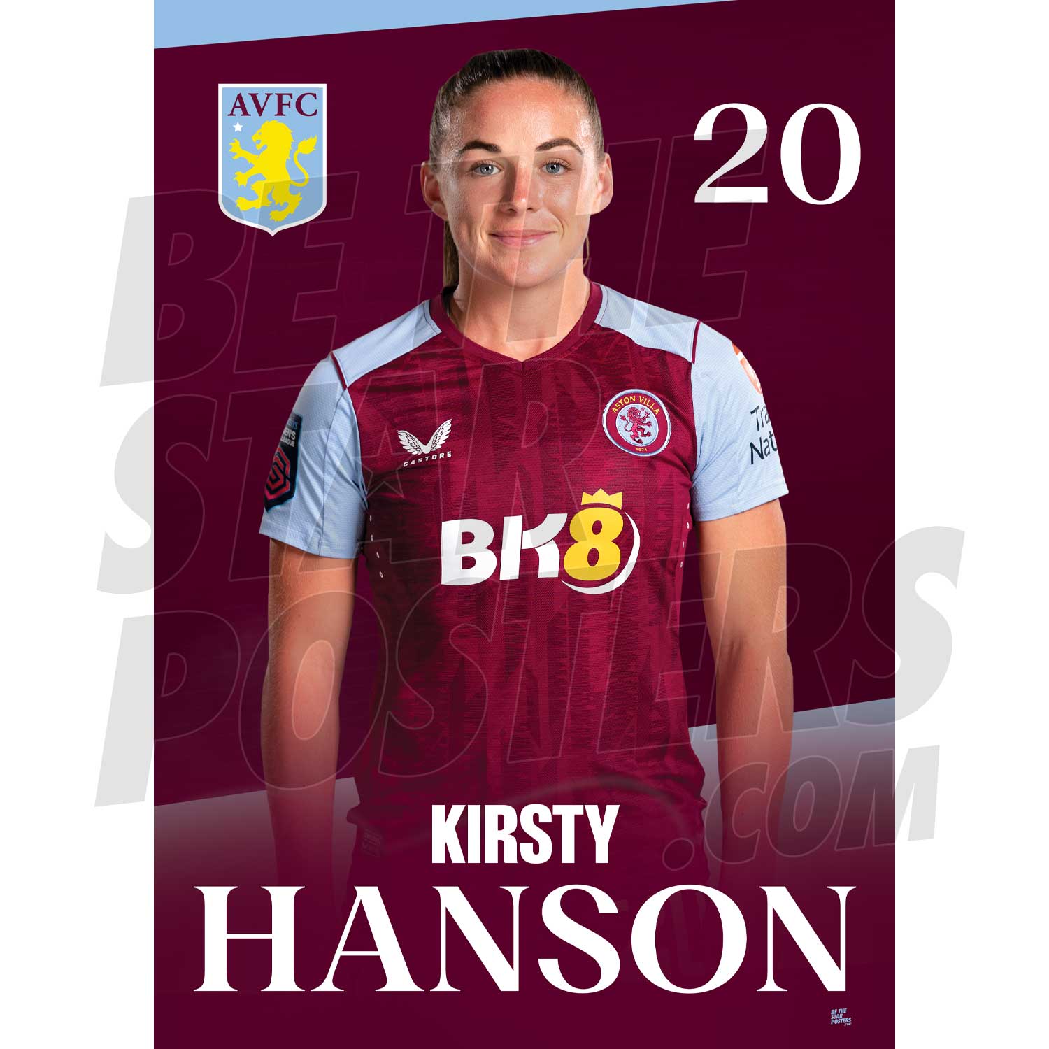 Aston Villa FC Kirsty Hanson 23/24 Headshot Poster