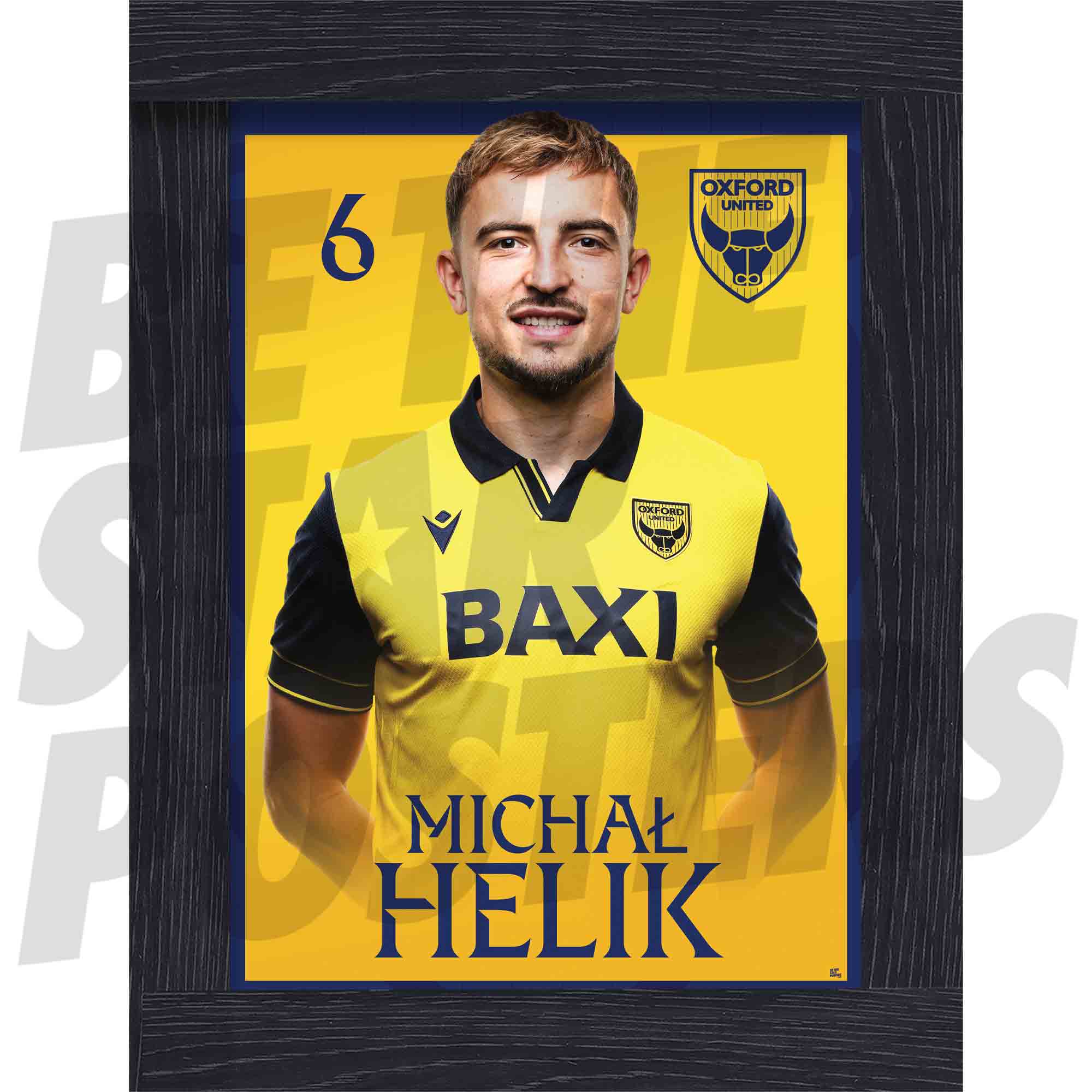 Oxford United FC Michal Helik 25/26 Headshot Poster