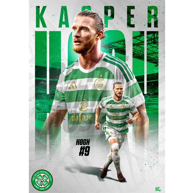 Celtic FC Kasper Høgh 26/27 Action Poster