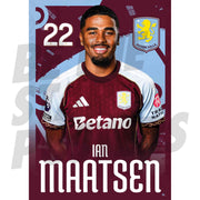 Aston Villa FC Ian Maatsen 25/26 Headshot Poster