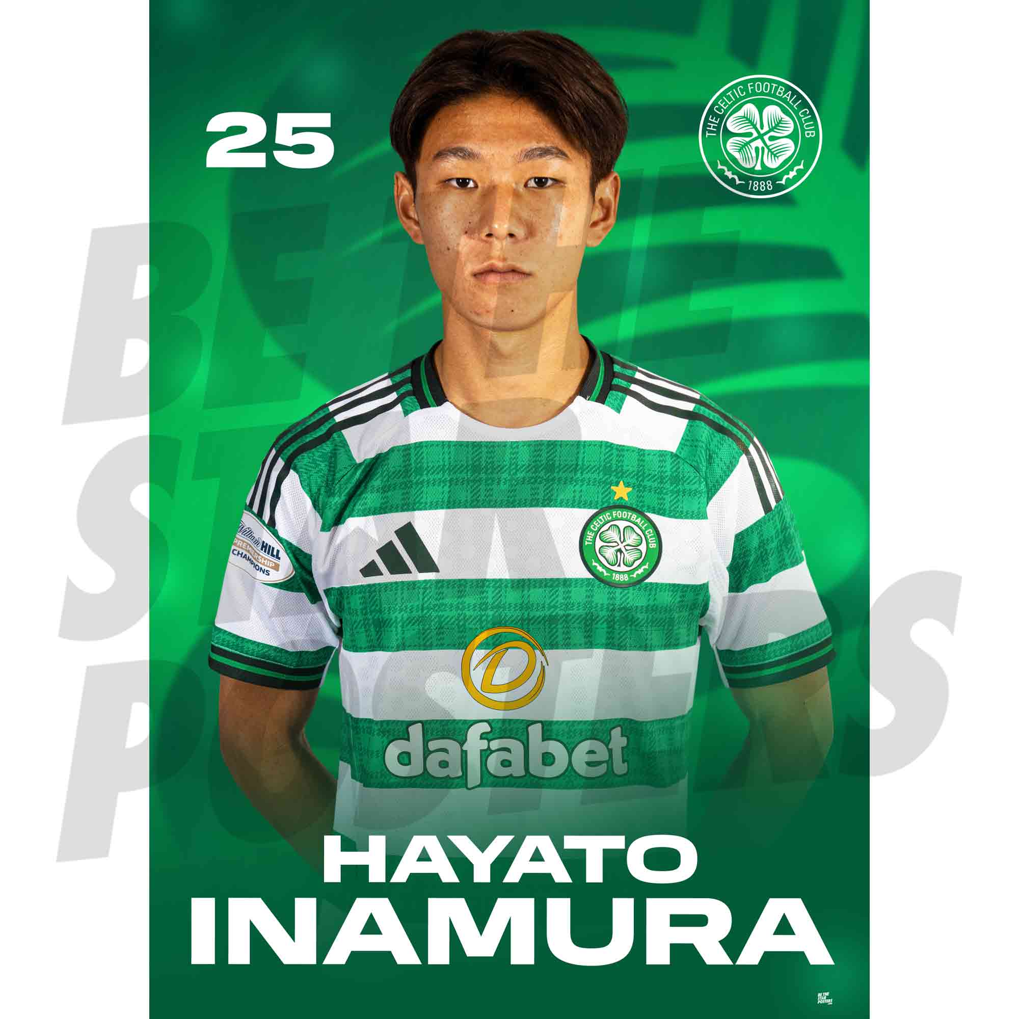 Celtic FC Hayato Inamura 25/26 Headshot Poster