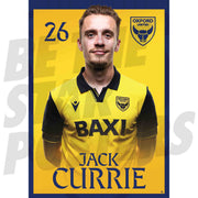 Oxford United FC Jack Currie 25/26 Headshot Poster
