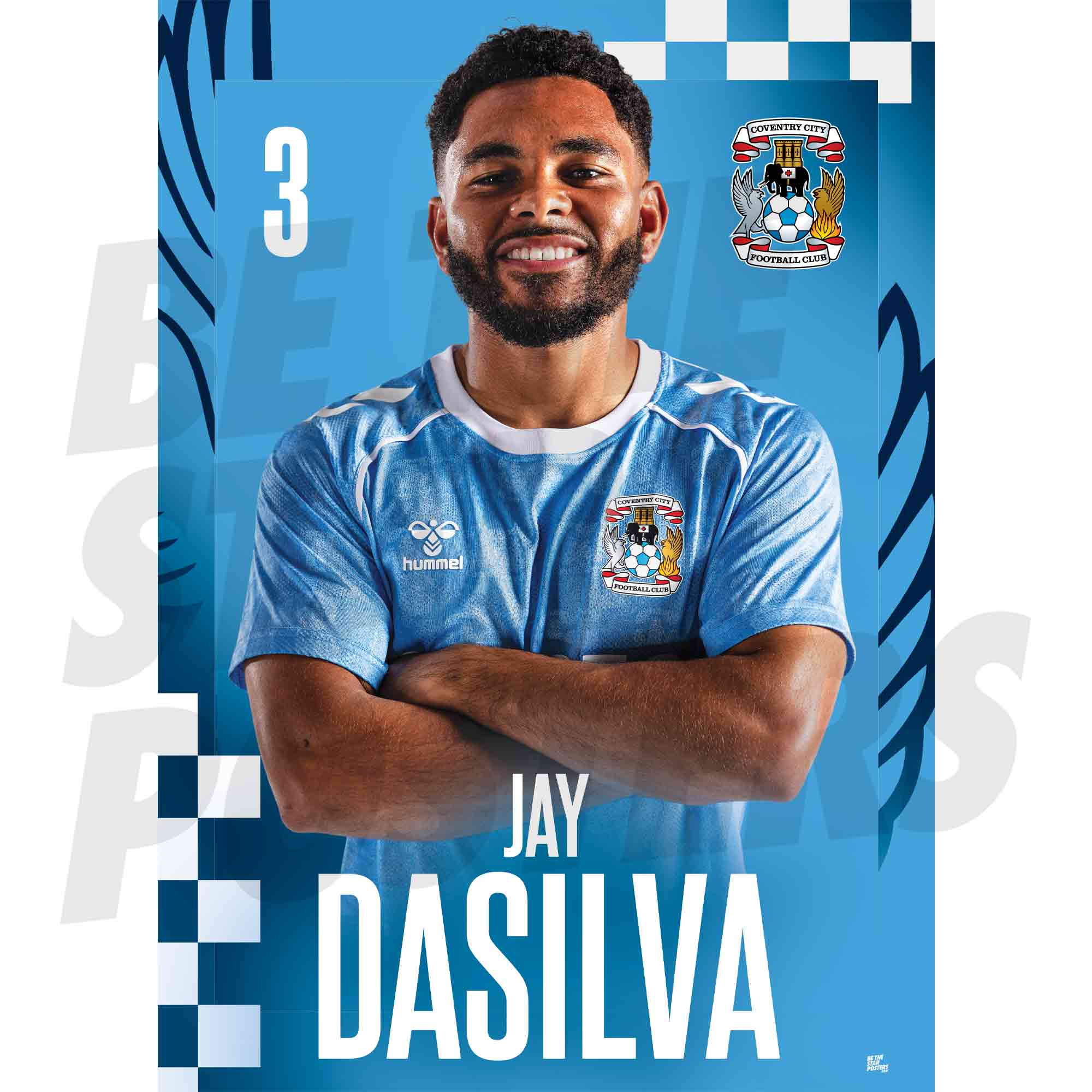 Coventry City FC Jay Dasilva 25/26 Headshot Poster