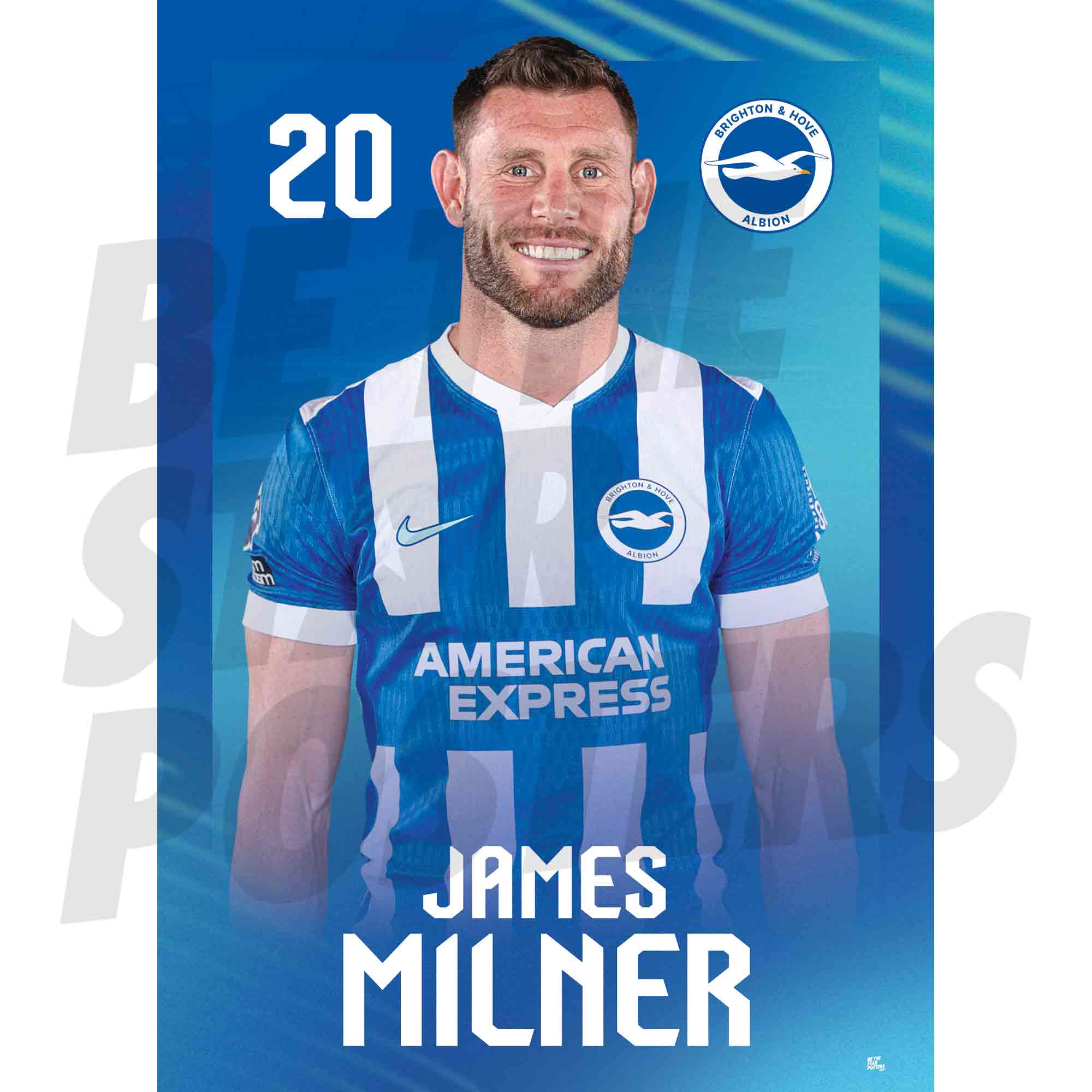 Brighton & Hove Albion FC James Milner 25/26 Headshot Poster