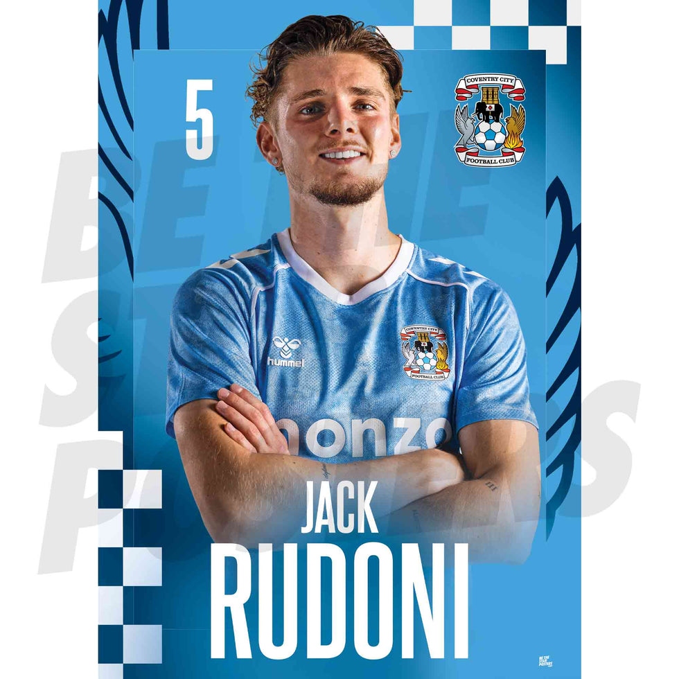 Absolute Rudoni Coventry City FC | Jack Rudoni 25/26 Headshot Poster | Official Print ...