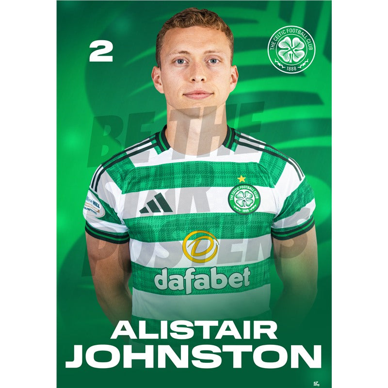 Celtic FC Alistair Johnston 25/26 Headshot Poster
