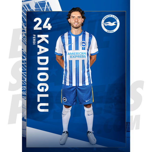 Brighton & Hove Albion FC | Kadioglu 24/25 Headshot Poster | BTSP