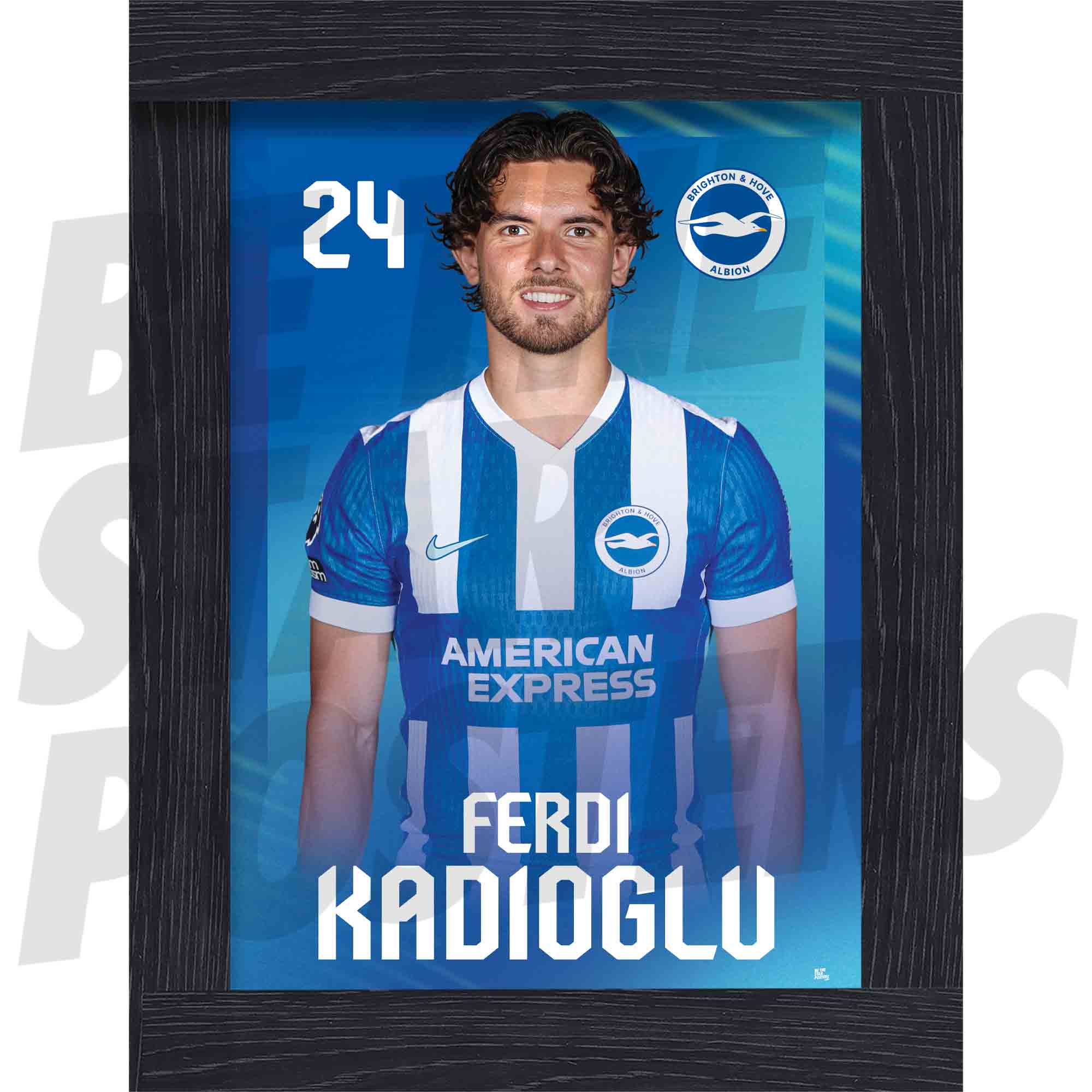 Brighton & Hove Albion FC Ferdi Kadioglu 25/26 Headshot Poster