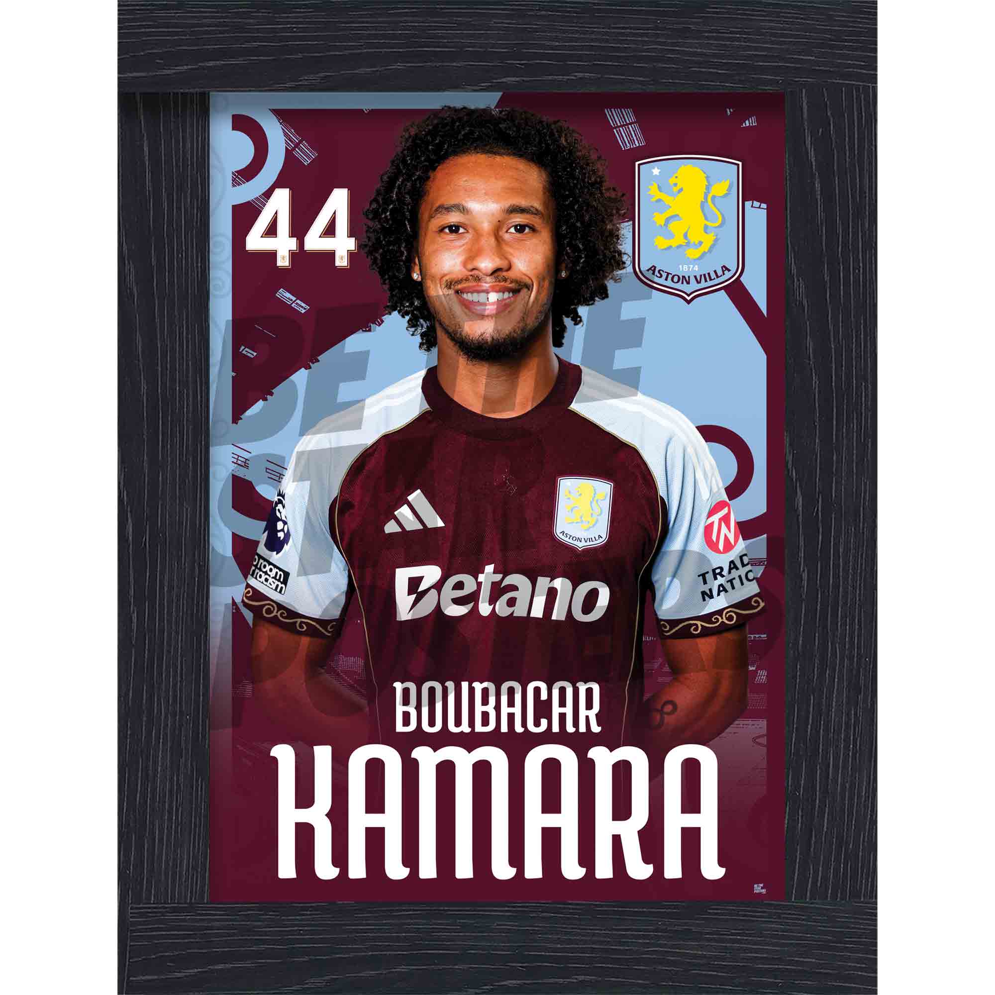 Aston Villa FC Boubacar Kamara 25/26 Headshot Poster