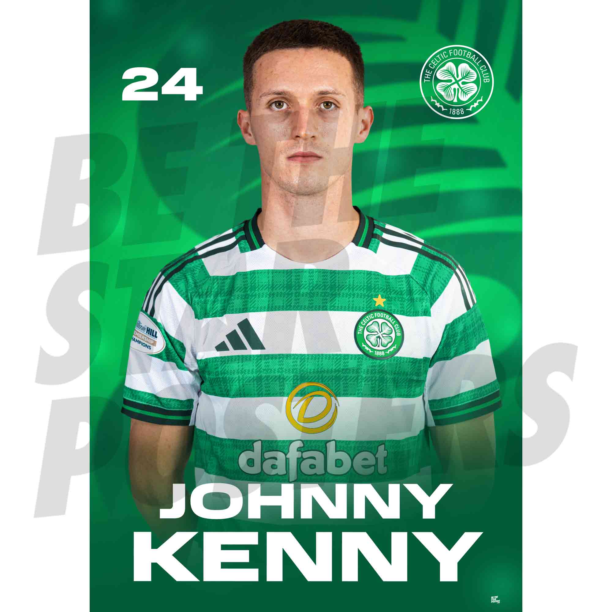 Celtic FC Johnny Kenny 25/26 Headshot Poster