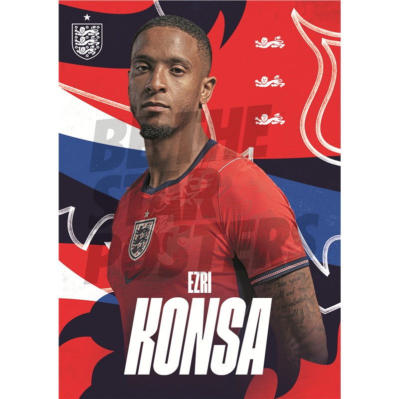 Ezri Konsa England 26/27 Away Headshot Poster