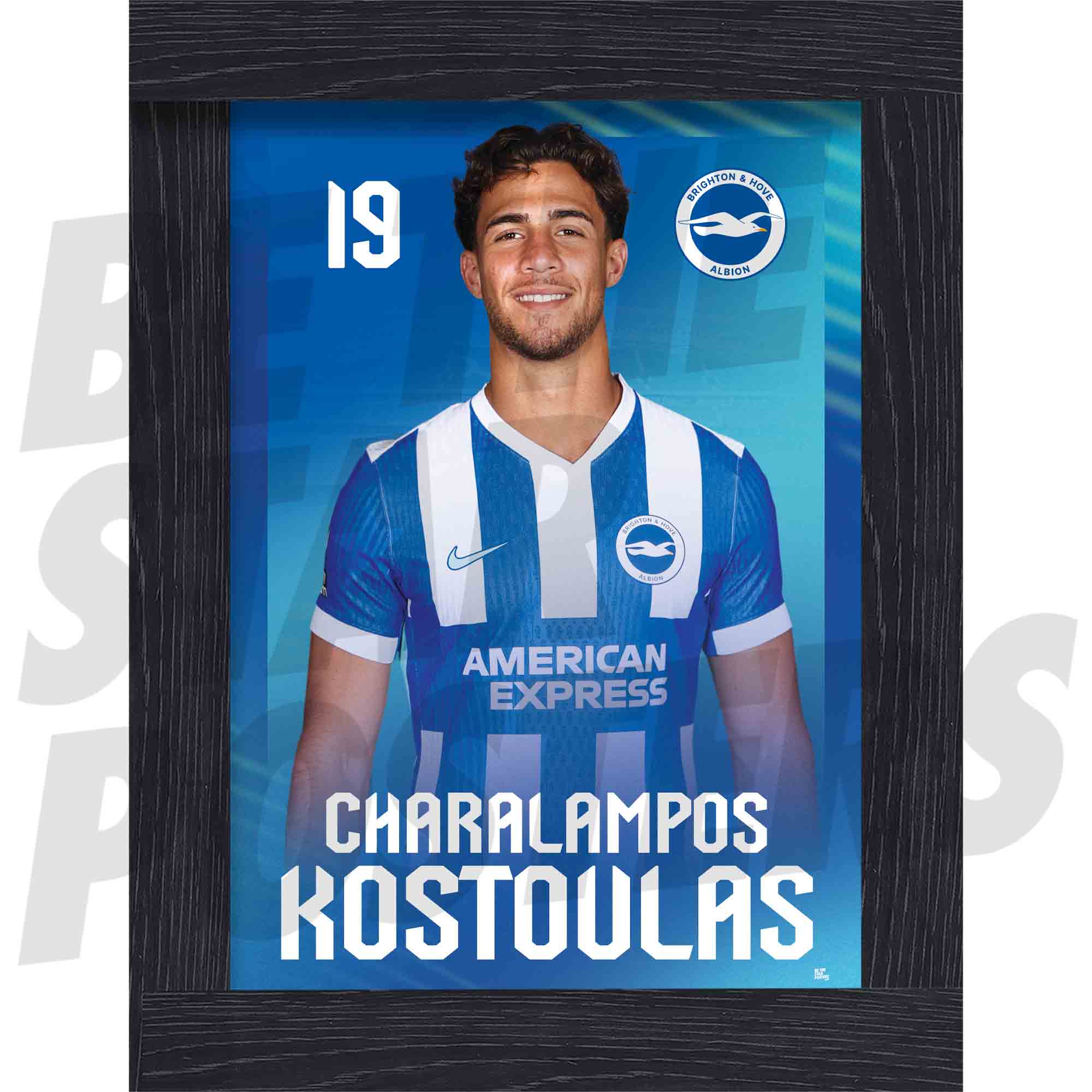 Brighton & Hove Albion FC Charalampos Kostoulas 25/26 Headshot Poster