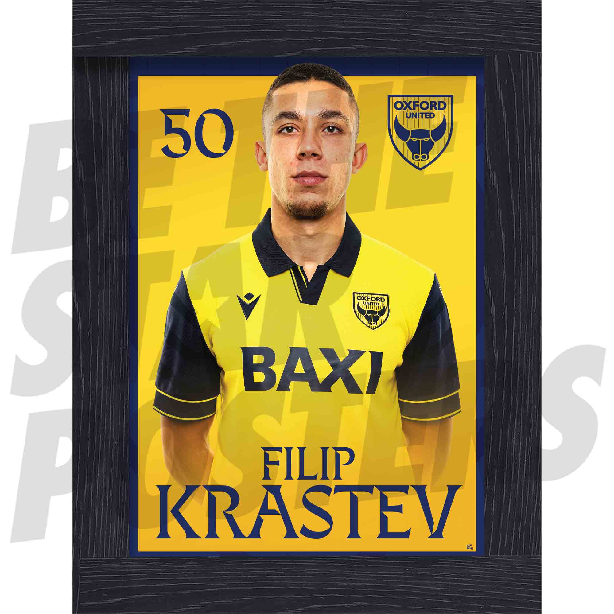 Oxford United FC Filip Krastev 25/26 Headshot Poster