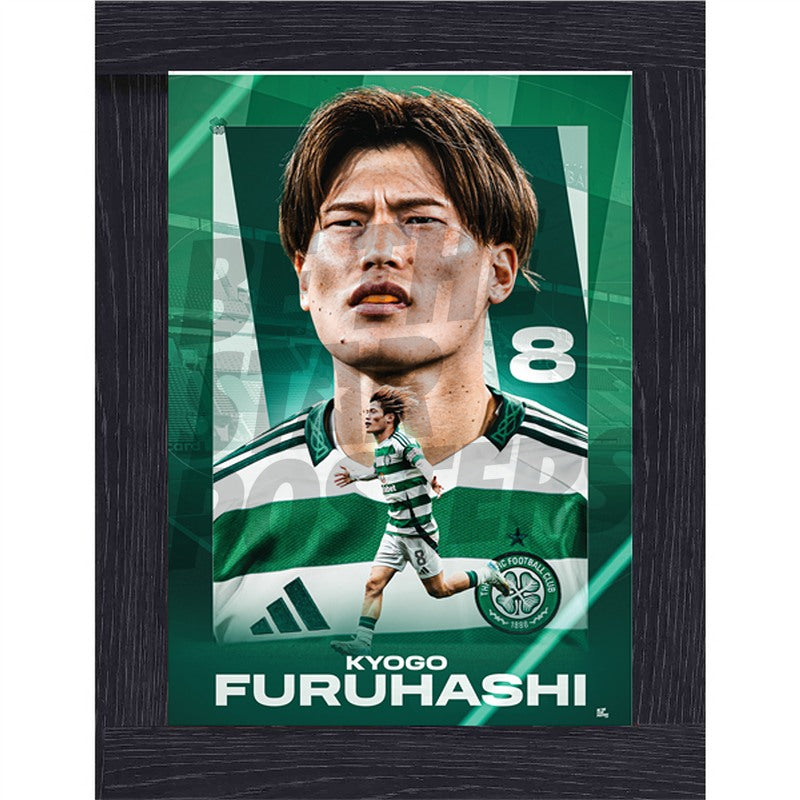 Celtic FC Kyogo 24/25 Action Poster