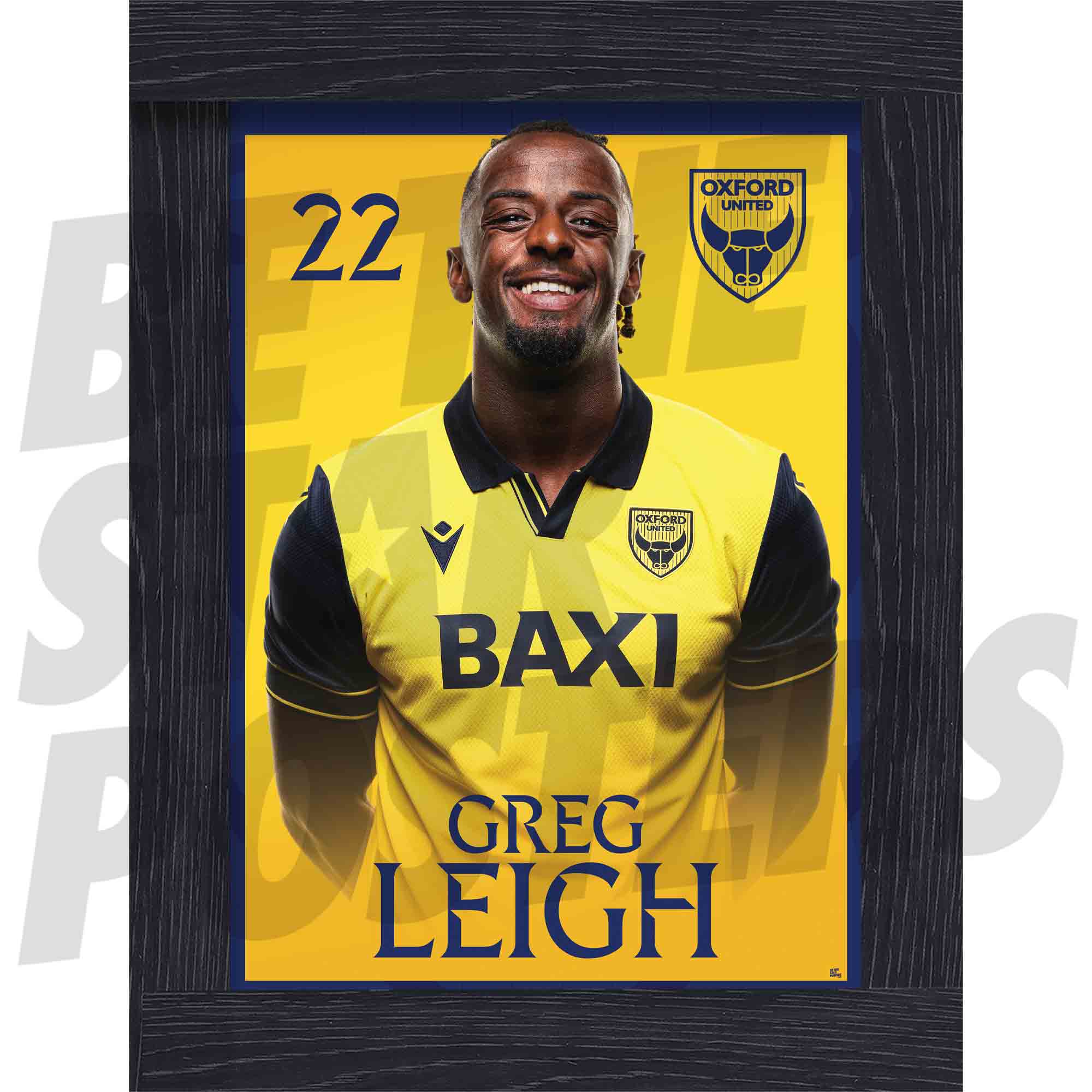 Oxford United FC Greg Leigh 25/26 Headshot Poster