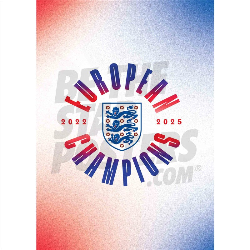 Lionesses European Champions 2025 Red White Blue Poster