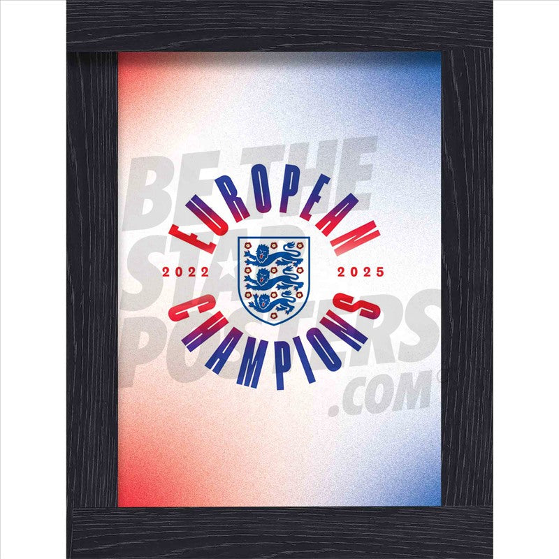 Lionesses European Champions 2025 Red White Blue Poster