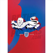 Lionesses European Champions Lion Crest Red / Blue Poster