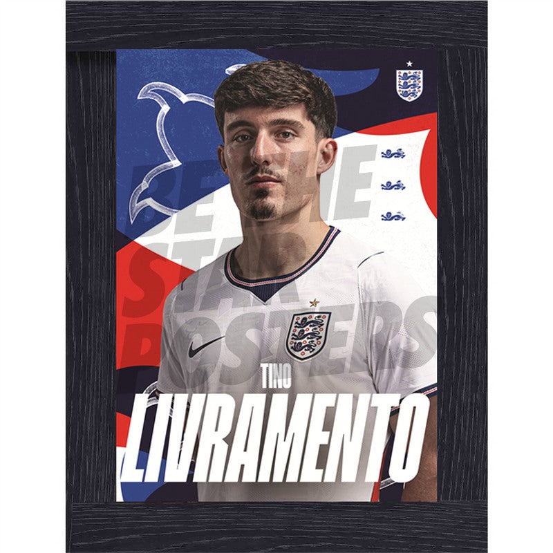 Tino Livramento England 26/27 Home Headshot Poster