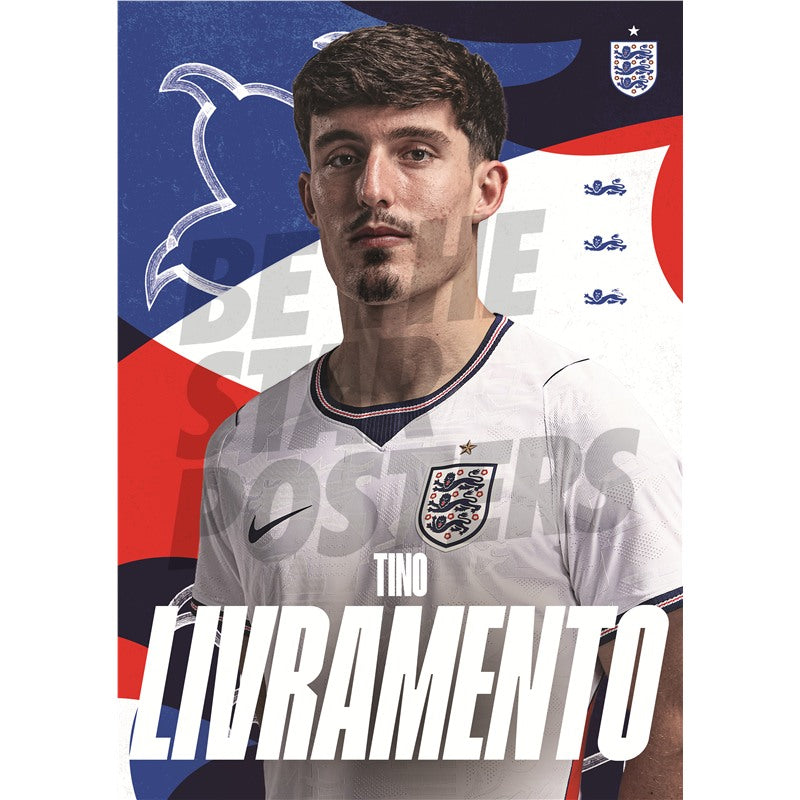 Tino Livramento England 26/27 Home Headshot Poster