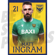 Oxford United FC Matt Ingram 25/26 Headshot Poster