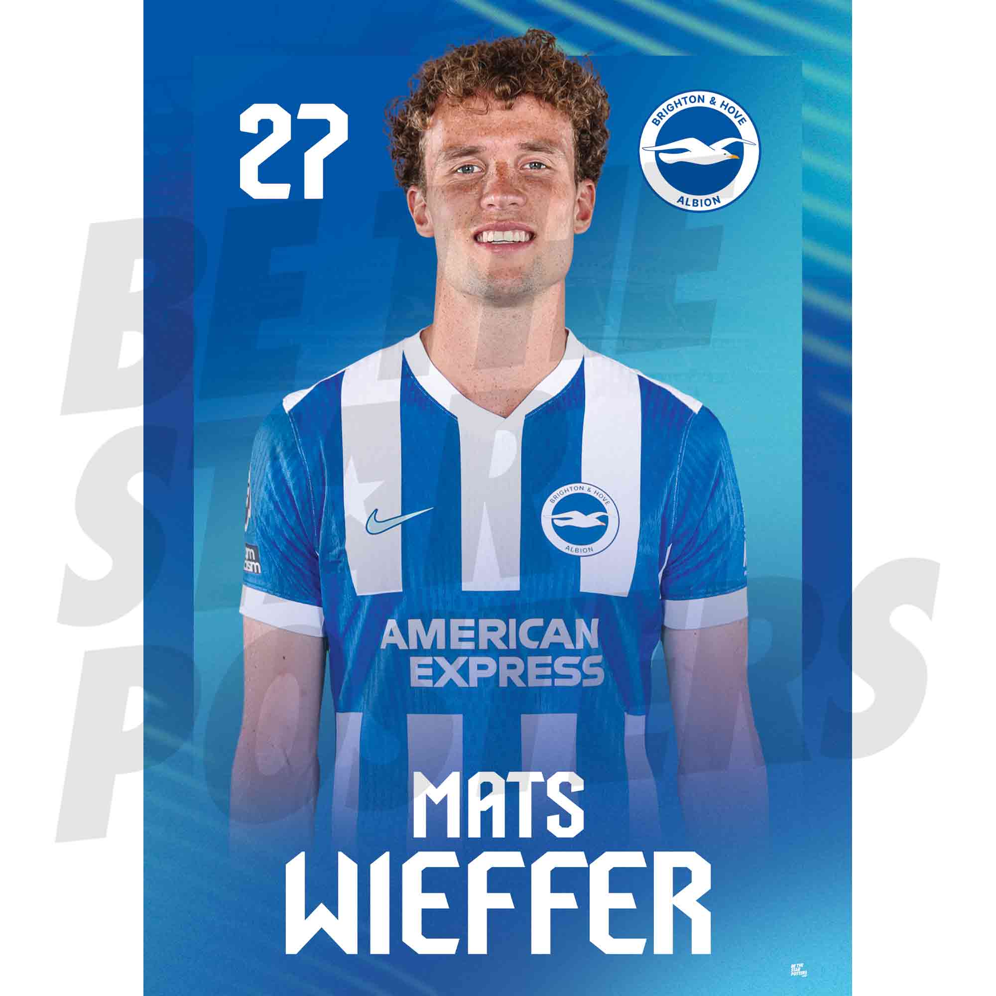 Brighton & Hove Albion FC Mats Wieffer 25/26 Headshot Poster