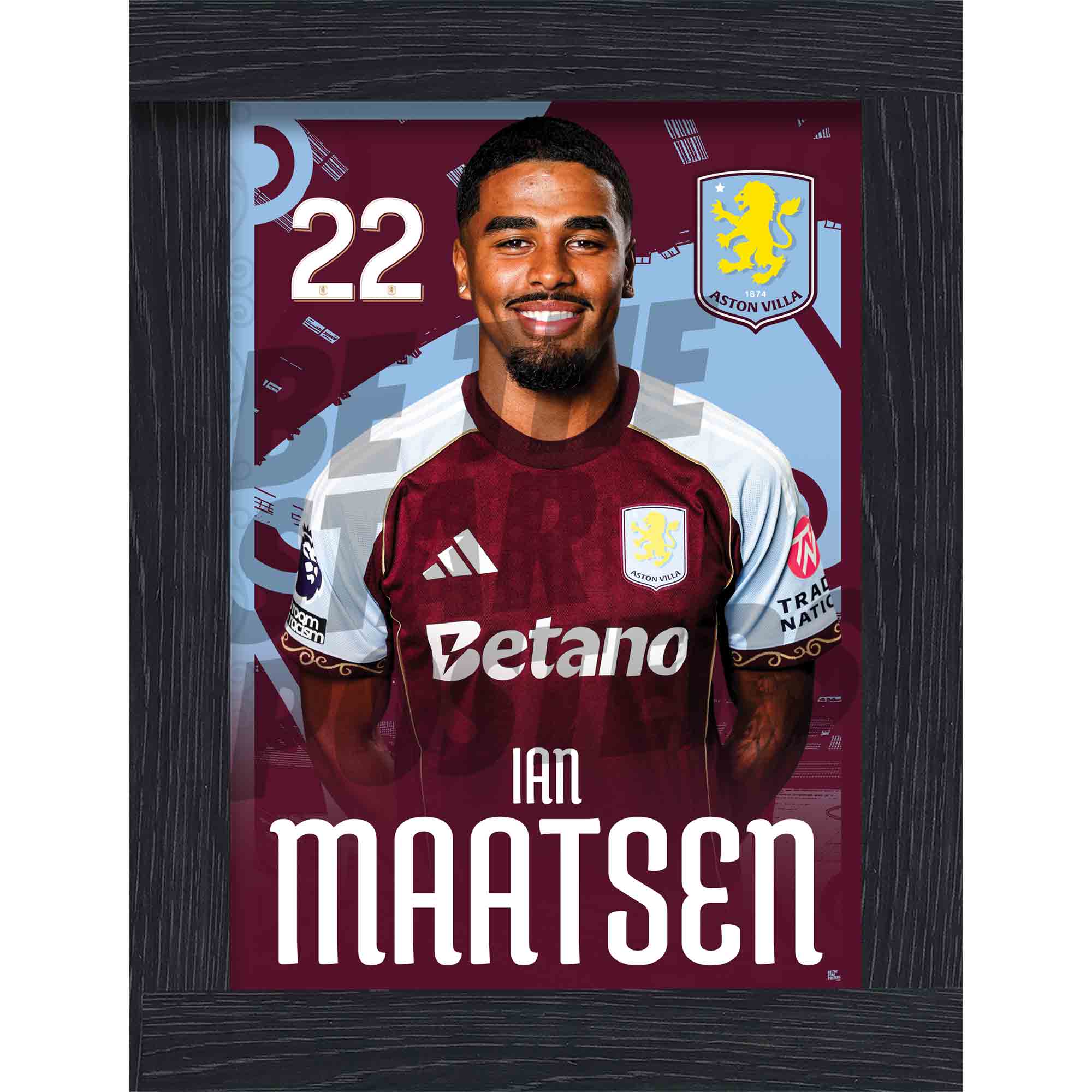 Aston Villa FC Ian Maatsen 25/26 Headshot Poster