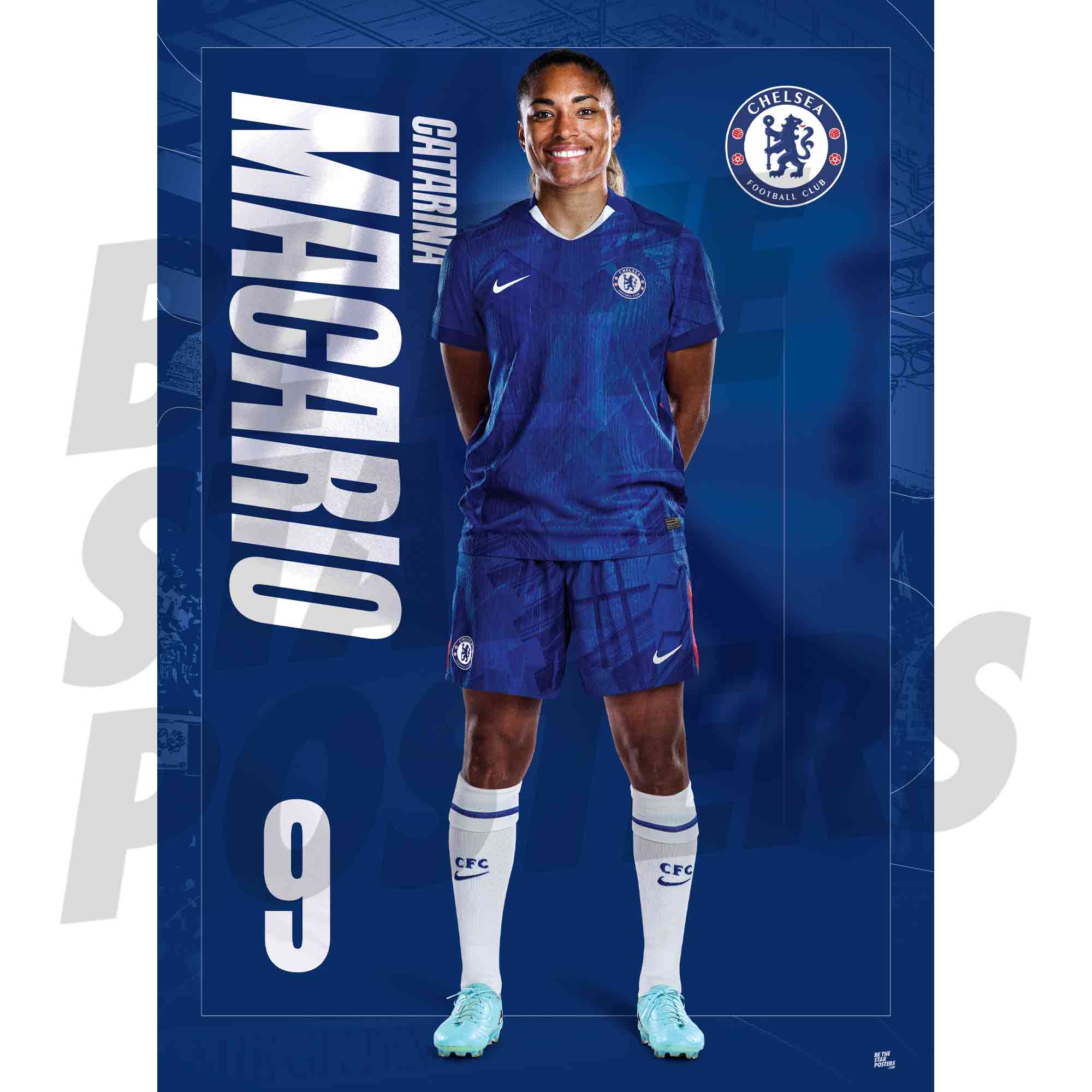 Chelsea Women FC Catarina Macario 25/26 Headshot Poster