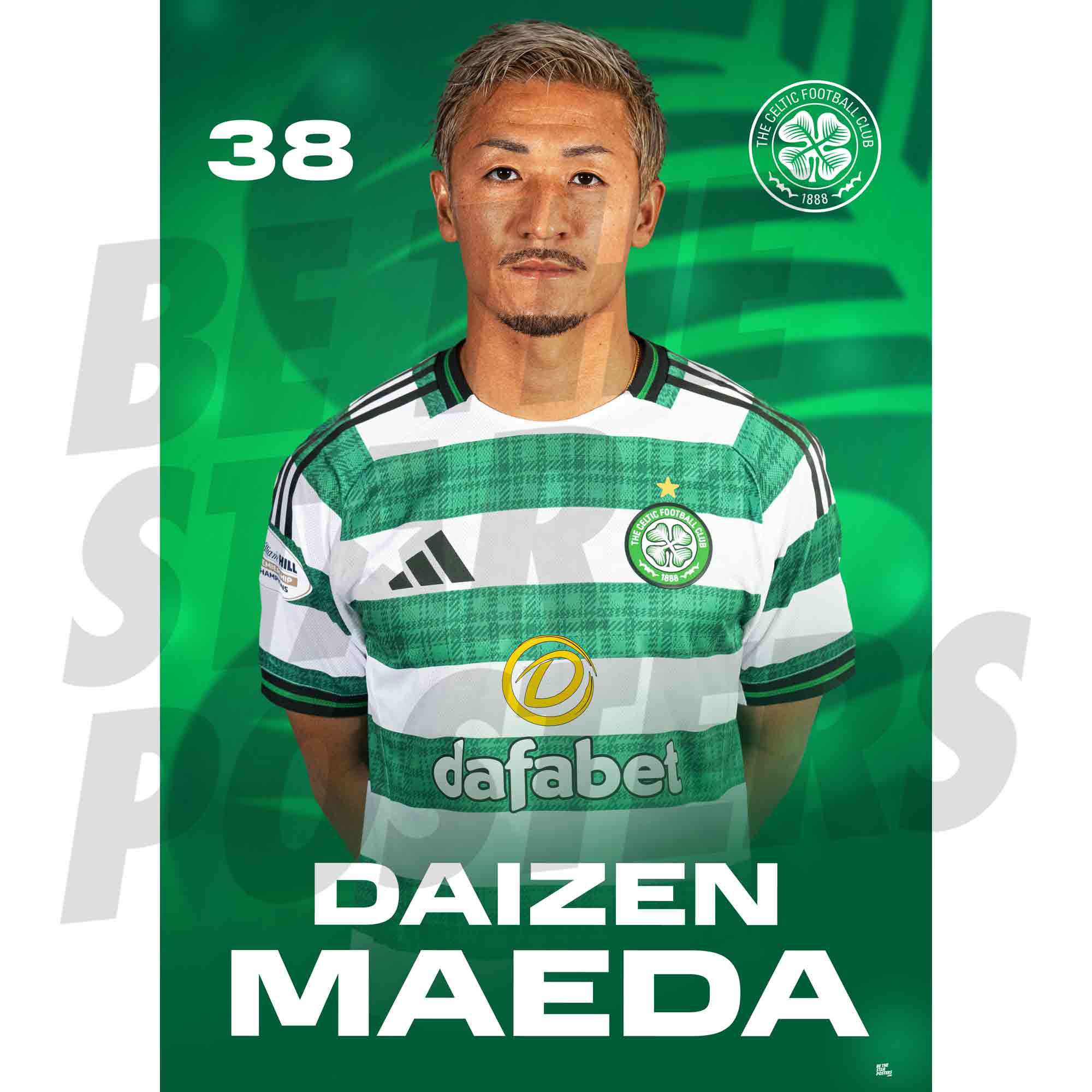 Celtic FC Daizen Maeda 25/26 Headshot Poster
