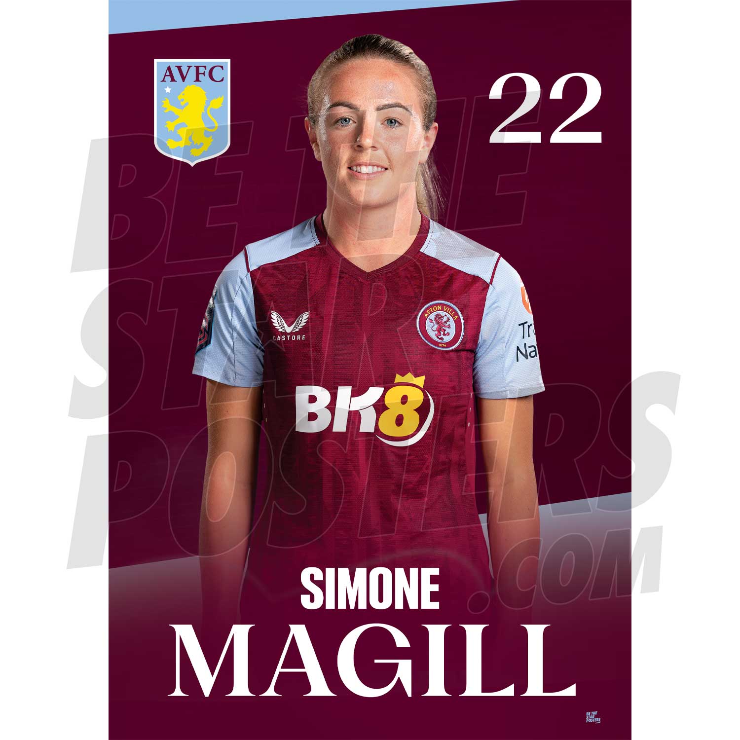 Aston Villa FC Simone Magill 23/24 Headshot Poster