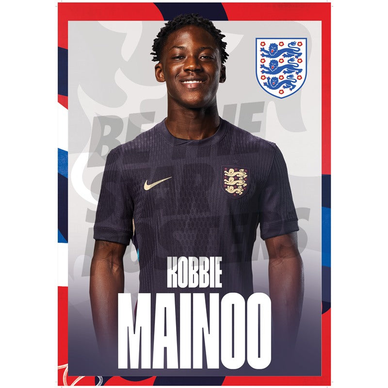 England Mainoo 24/25 Away Headshot Poster