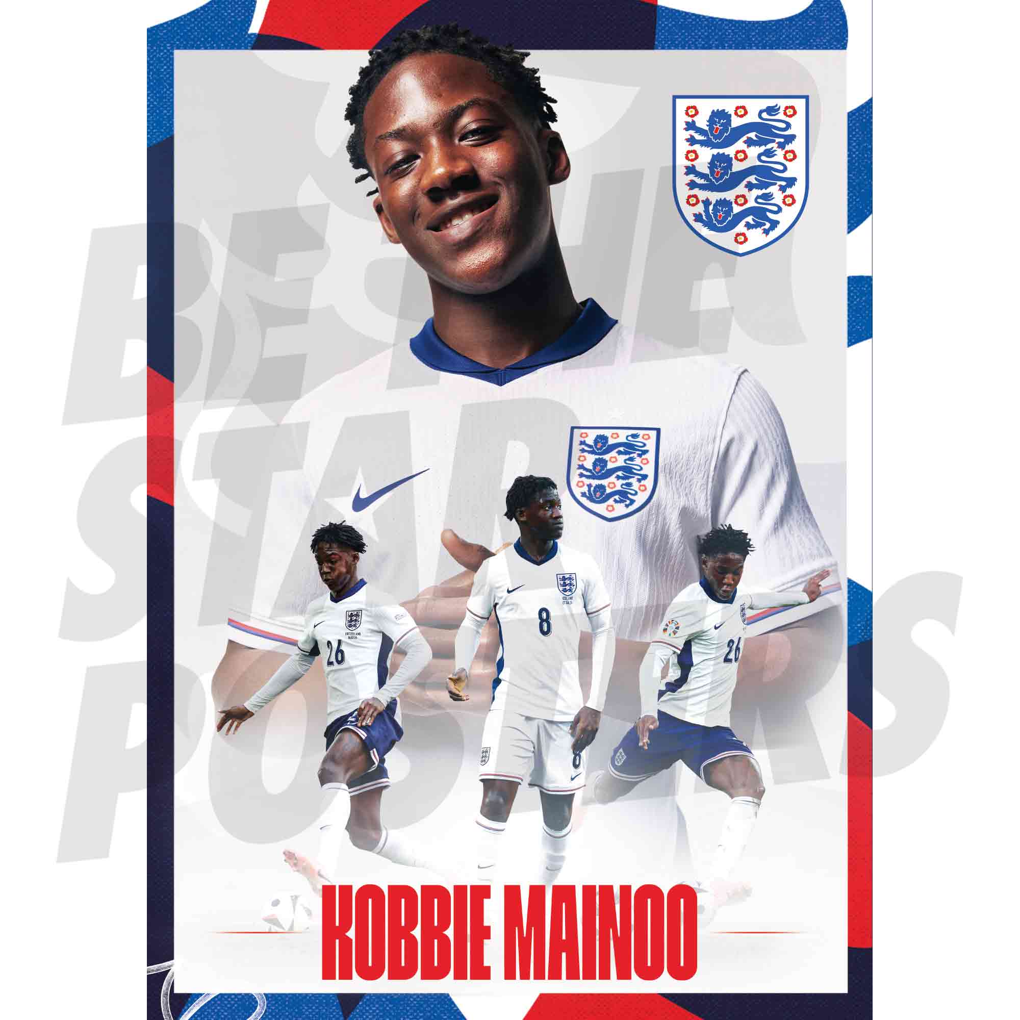 England Football | Mainoo 24/25 Action Poster | Official Print | BTSP ...