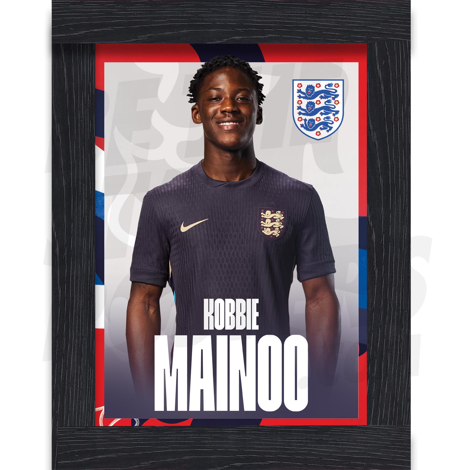 England Mainoo 24/25 Away Headshot Poster